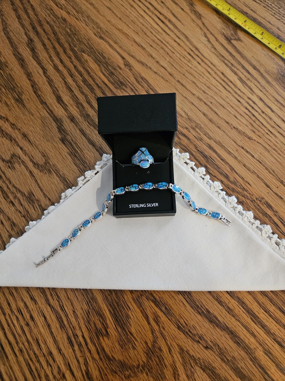 Authentic Dominican Republic Larimar & 925 Sterling Silver Set